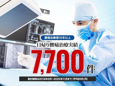 日帰り腰痛治療実績