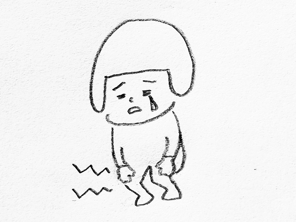 ヘルメット子ちゃん:膝痛い