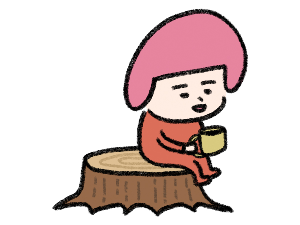 ヘルメット子：お茶