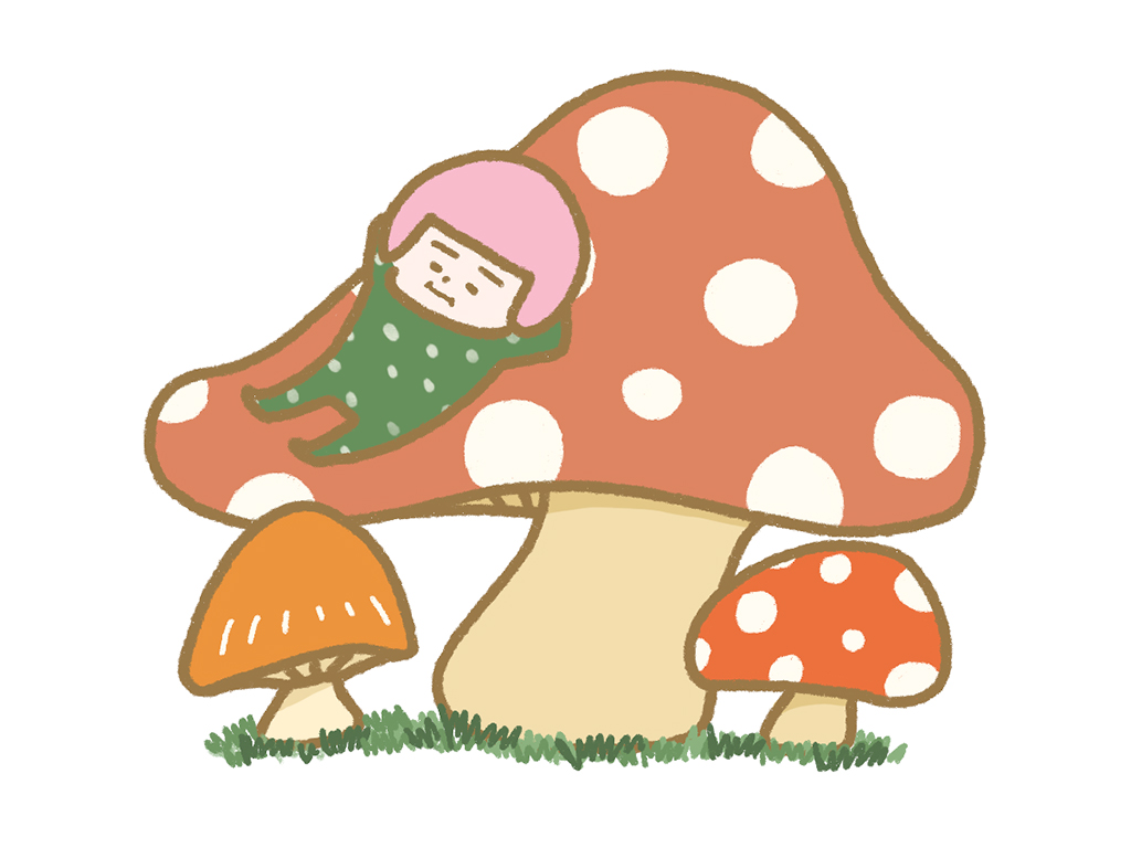ヘルメット子：きのこ