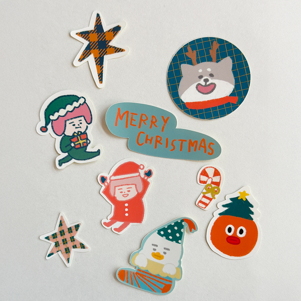 ヘルメット子:クリスマスステッカー