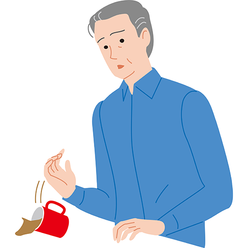 コップが持てない男性イメージ