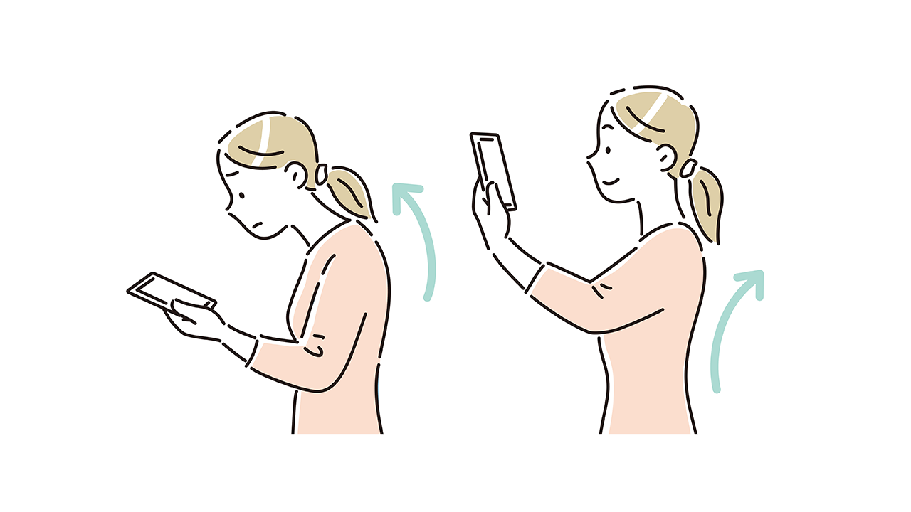 スマホの角度を調整する情勢イメージ