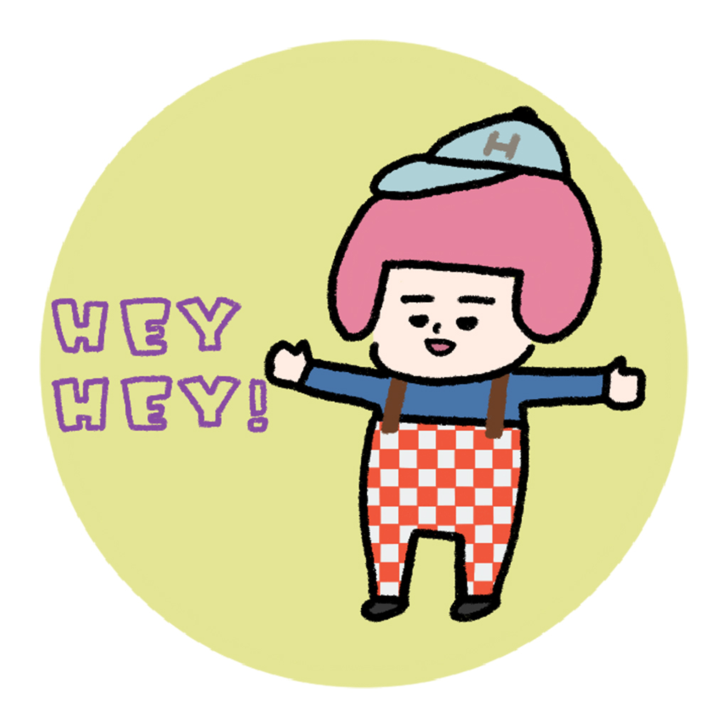 ヘルメット子：HEY!