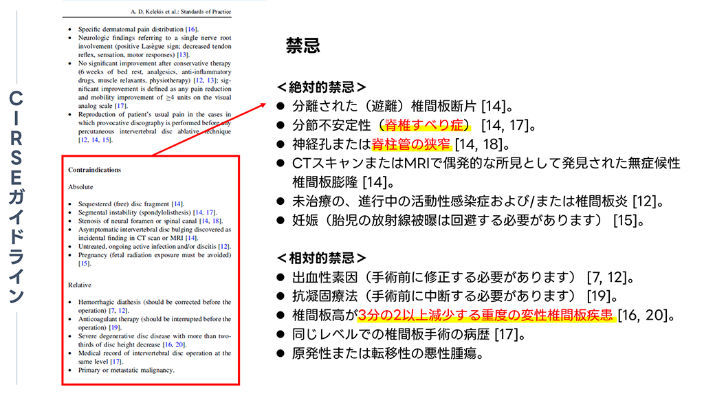 【CIRSEガイドライン】絶対禁忌・相対禁忌