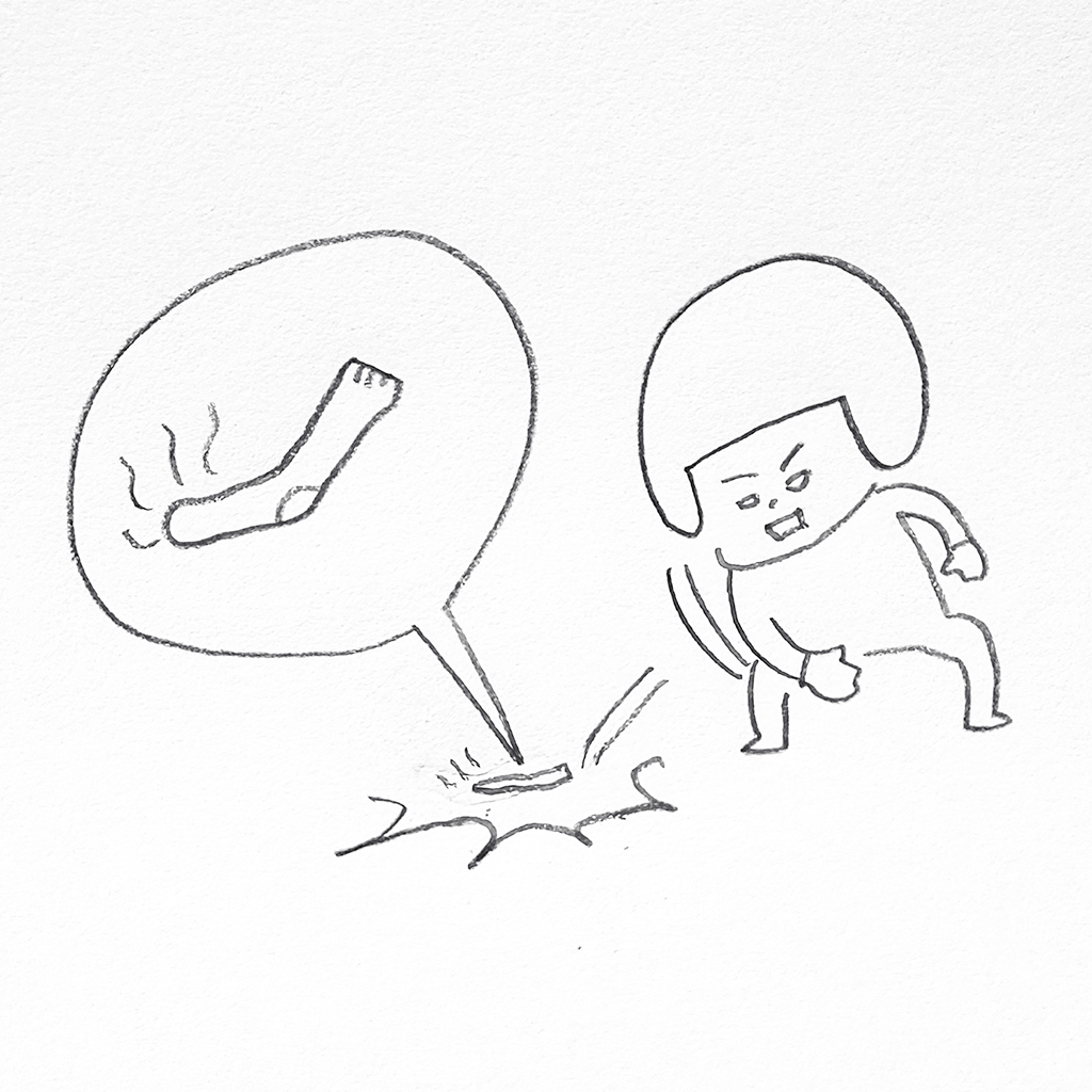 ヘルメット子：使い古したくさい靴下