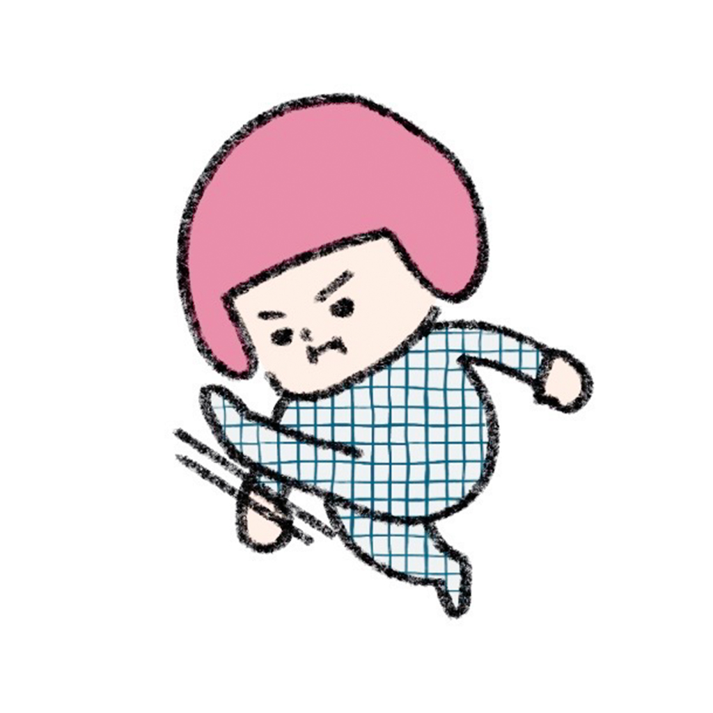ヘルメット子：キック