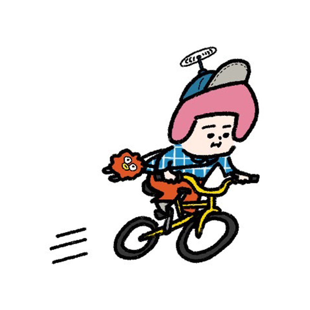 ヘルメット子:サイクリング