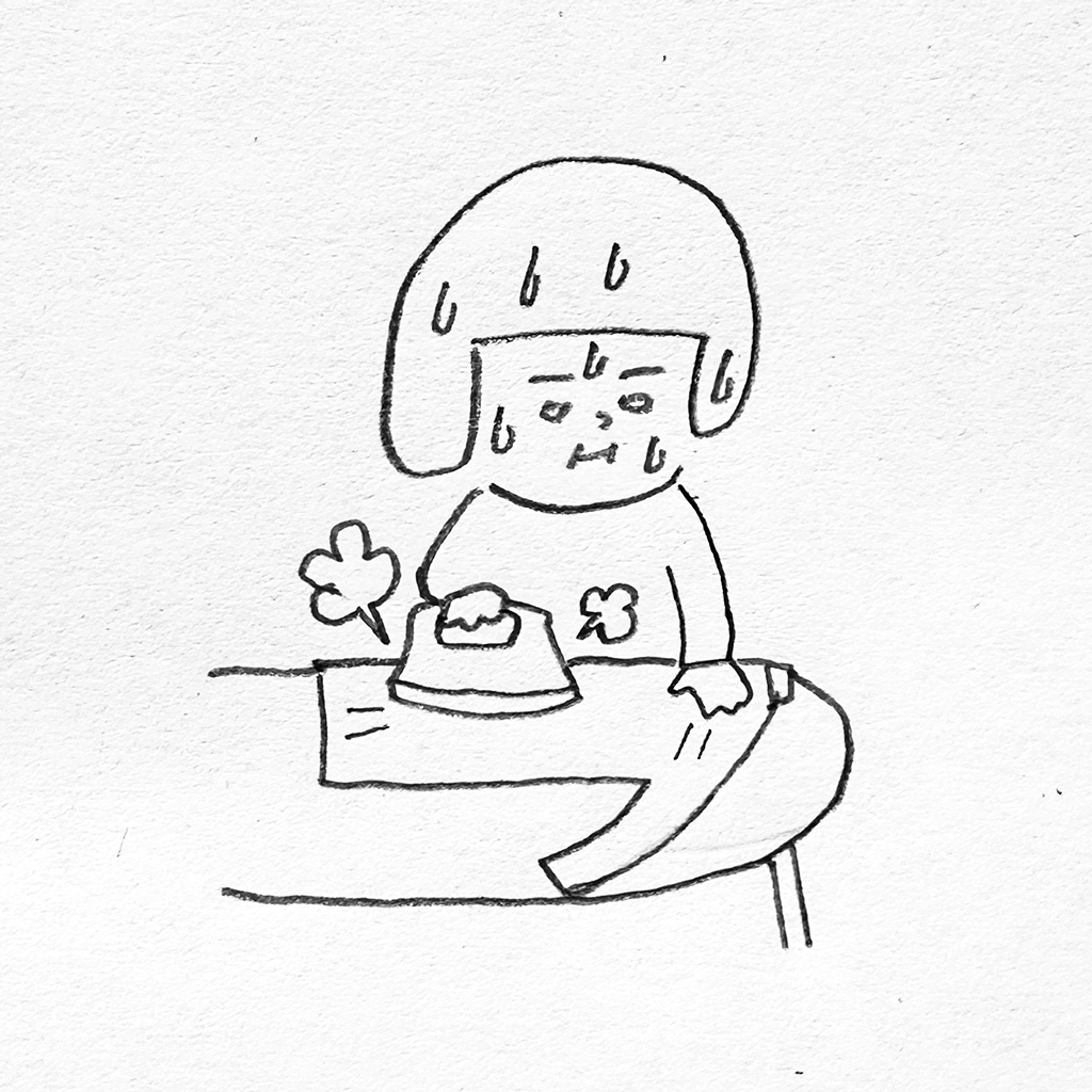 ヘルメット子:アイロン