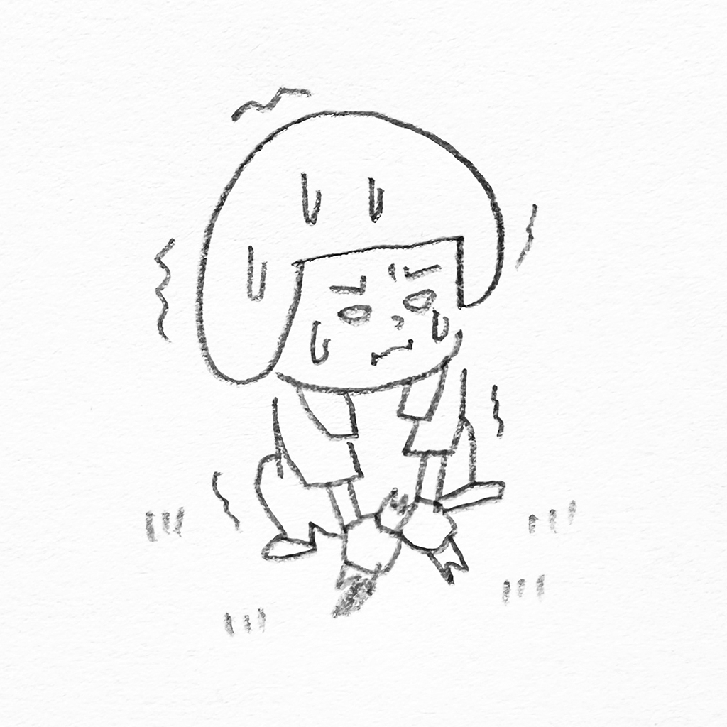 ヘルメット子:草抜き